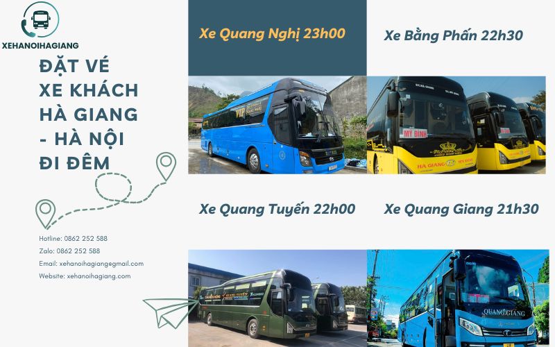 Đặt vé xe khách Hà Giang Hà Nội đi đêm