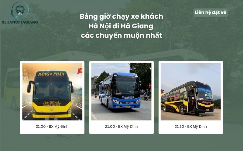 Giờ chạy xe Hà Nội Hà Giang chuyến muộn nhất