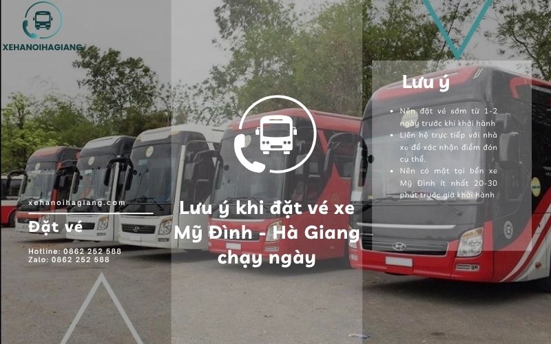 Lưu ý khi đặt vé xe Mỹ Đình Hà Giang chạy ngày