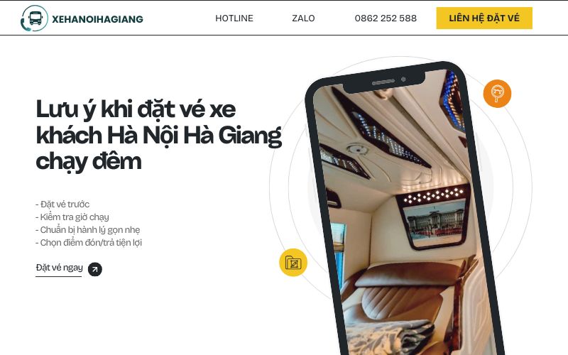 Lưu ý khi đặt vé xe khách Hà Nội Hà Giang chạy đêm