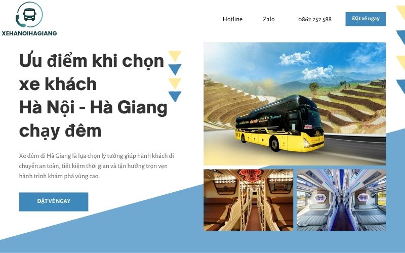 Ưu điểm khi chọn xe khách Hà Nội Hà Giang chạy đêm